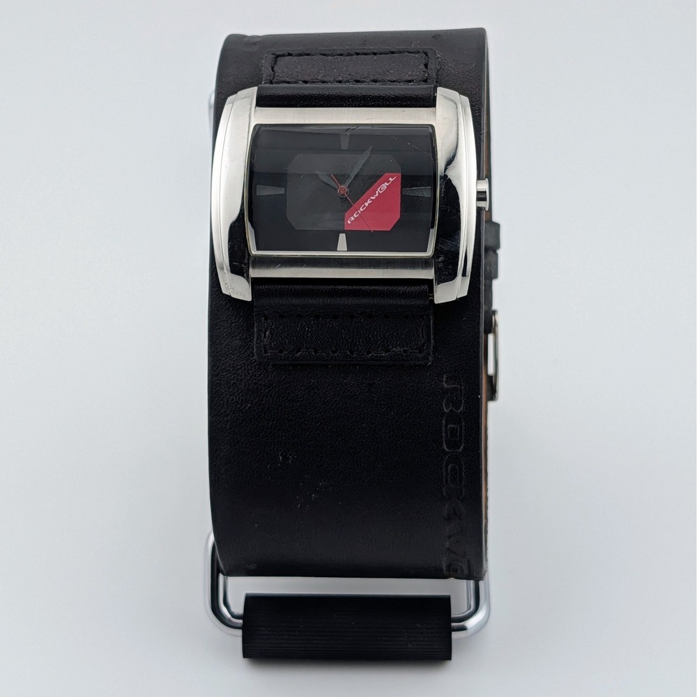 Rockwell Time Sara Signature Line Women's Black Leather Cuff Watch 41mm 8"
